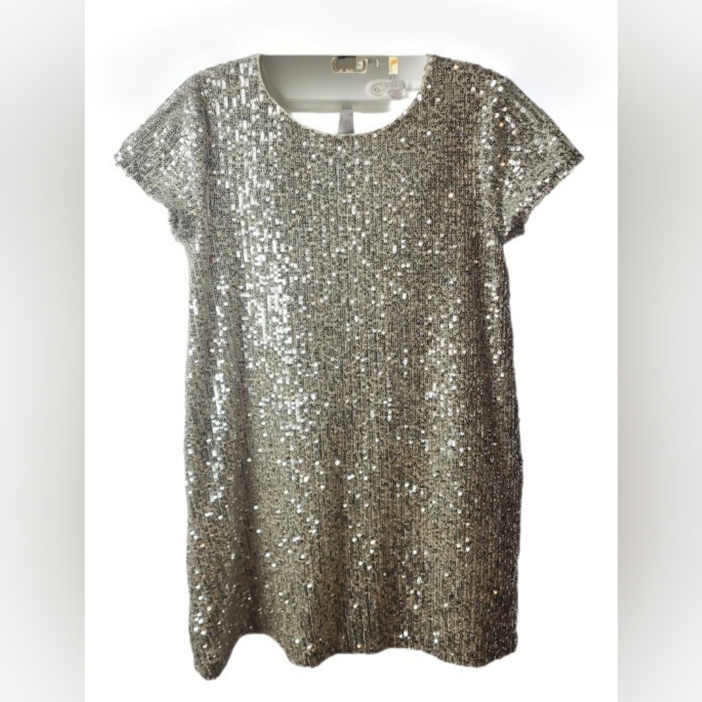 GB Girls Silver Sequin Formal Dress